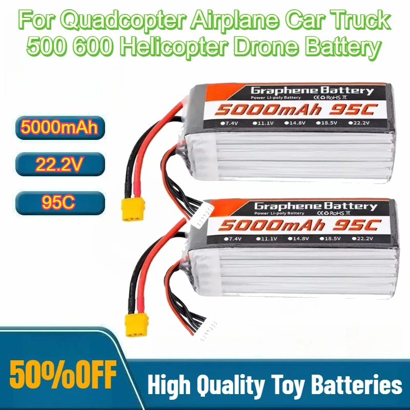 6S Lipo Battery 22.2V 5000Mah - Batterie Lipo 95C 22.2V 6S 5000mAh